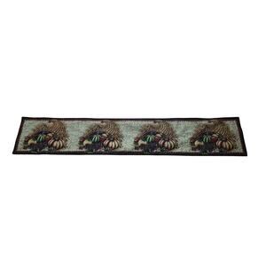 Fall Table Runner Tapestry Pumpkins Cornucopia Autumn Harvest Thanksgiving 71x13